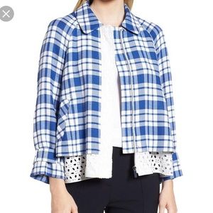 LEWIT | Lace Eyelet Plaid Patterned Jacket